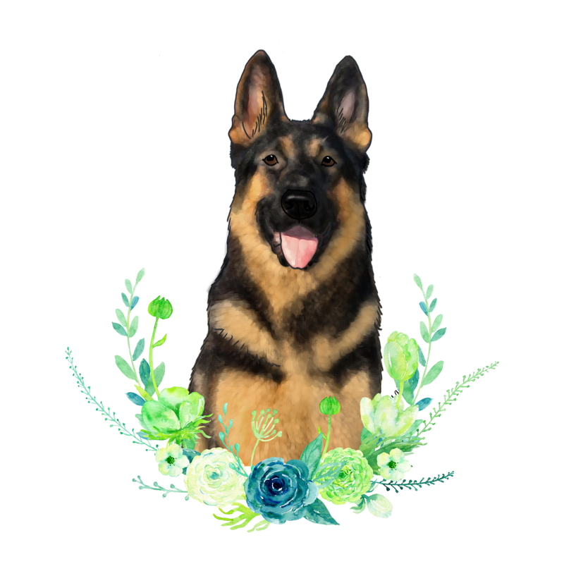 German Shepherd Dog (Design 6) - Printed Transfer Sheets for a variety of surfaces